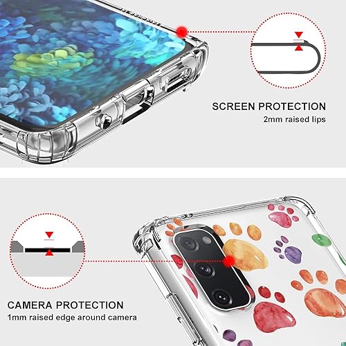 Miniatura 4 de MOSNOVO Funda diseñada para Galaxy S20 FE, protección contra caídas de grado militar de 6.6 pies, funda transparente a prueba de golpes para Samsung