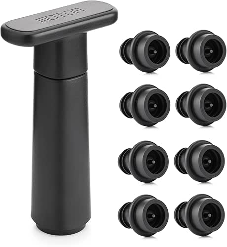WOTOR Wine Saver Vacuum Pump with 8 Stoppers, Wine Stopper