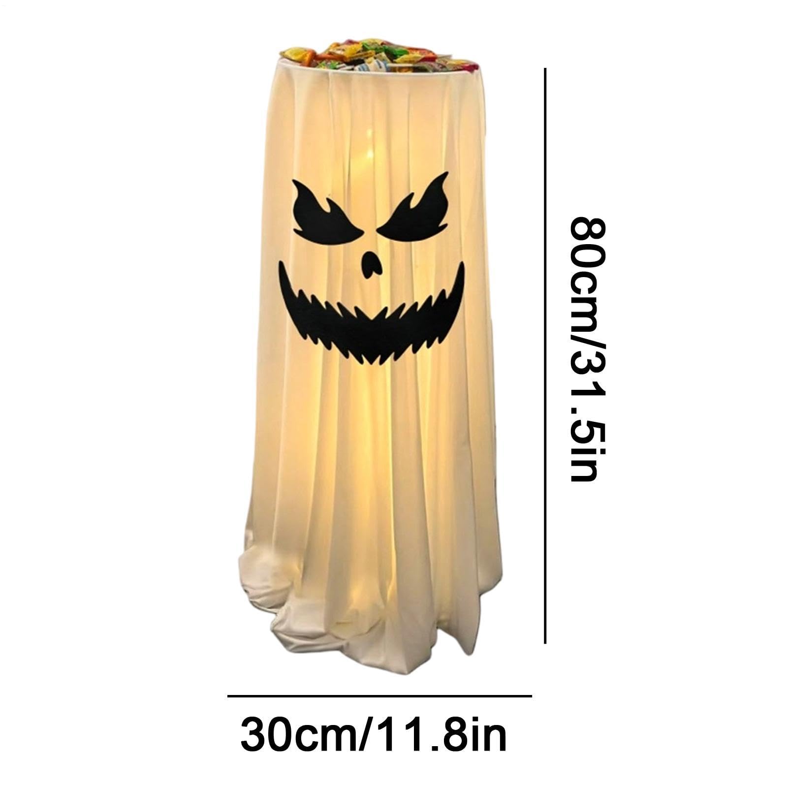 Dekoracja Zewnętrzna Duch 80 cm Straszne Lampki LED na Baterie z Pilotem