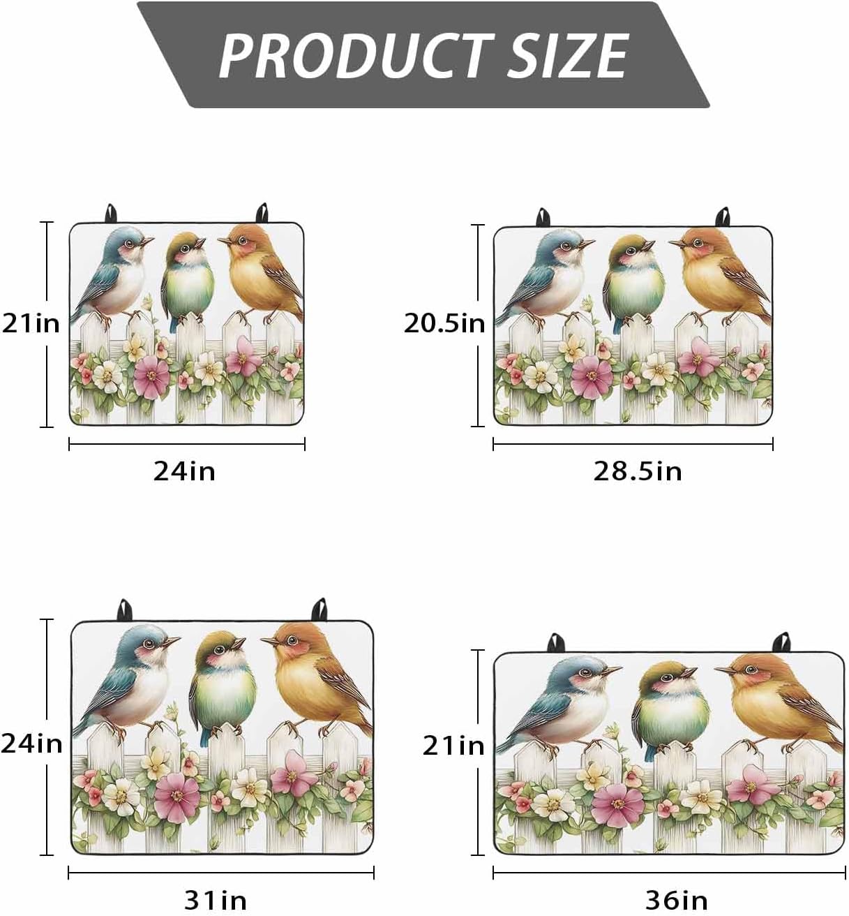 Stove Cover for Electric Stove 36x21 Inch Watercolors Bird Flowers Stove Top Cover Fence Plant Glass Cooktop Covers Anti-Slip & Heat Resistant Countertop Protector Home Kitchen Decor