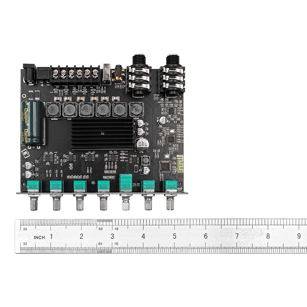 DollaTek Carte d'amplificateur Bluetooth 2.1 canaux 50+50+100 W Amplificateur de Classe D avec Module d'entrée Microphone adapté au système KTV DIY AM100
