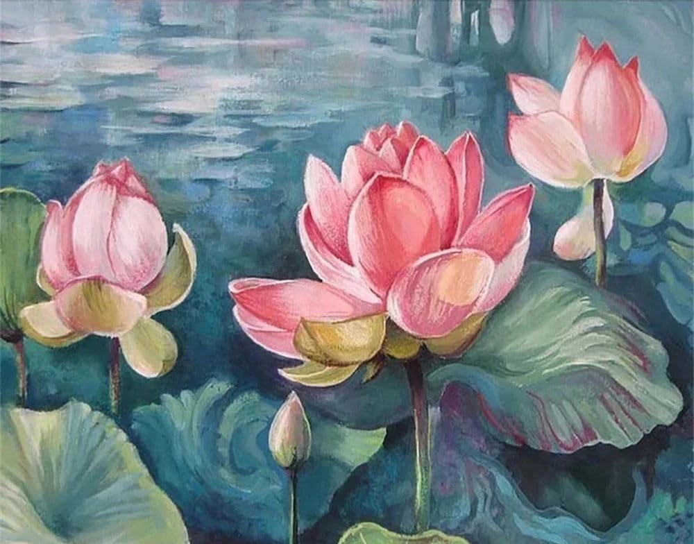 CRAFTMATE Framed DIY Paint by Numbers Canvas Art and Craft Kit for Adults and Kids | The Pink Lotus Paint by Numbers Kit | 16 inch x 12 inch (B0D3V9FQK8) Amazon Price History, Amazon Price Tracker