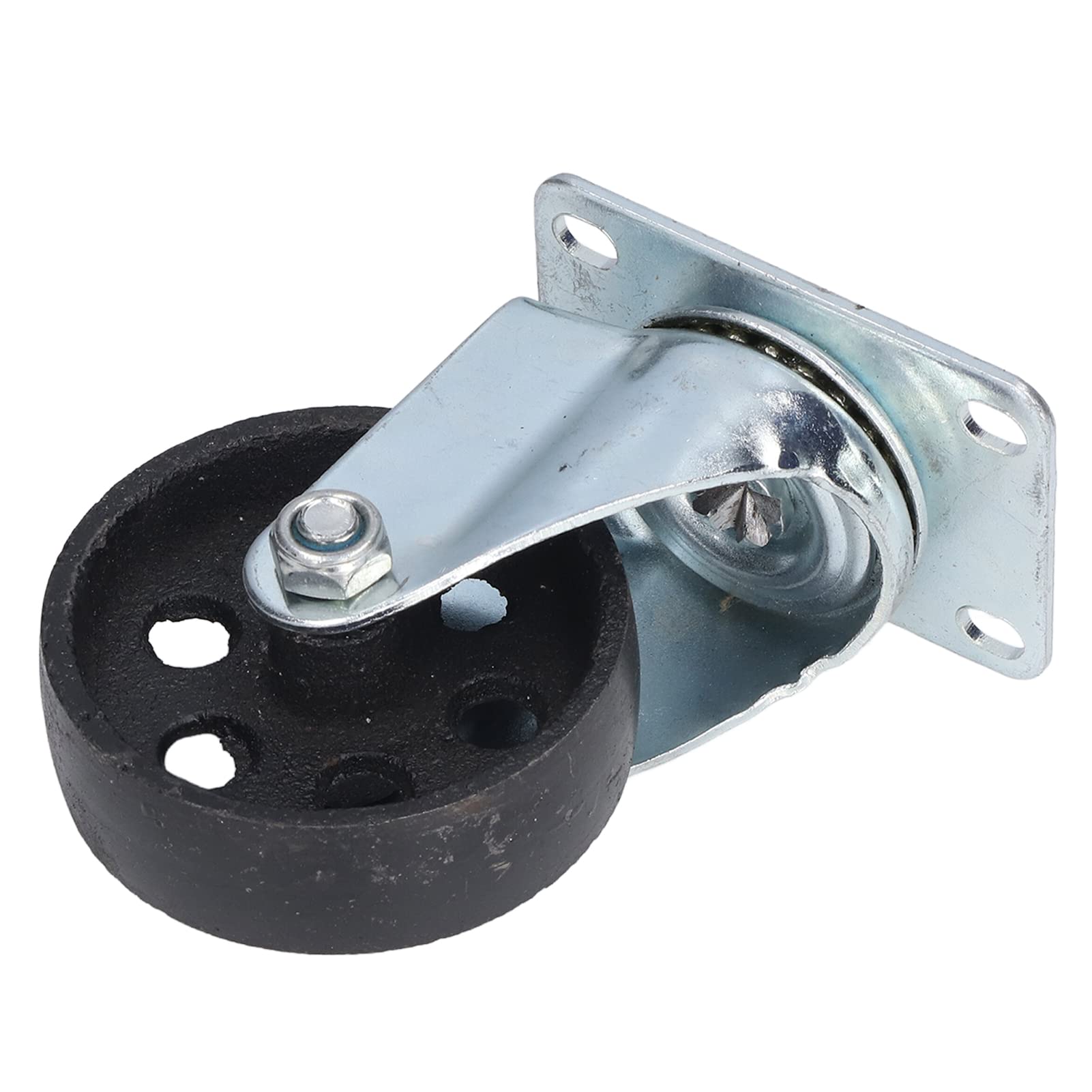 FTVOGUE Casteau de Roue de Charrette, Accessoire de Service Lourd en Fonte en Fonte, Diamètre de Roue de 90 Mm et de 29 Mm, Roulettes de Plaque, Mobile Plus Rapide, Roulement Double, Structure