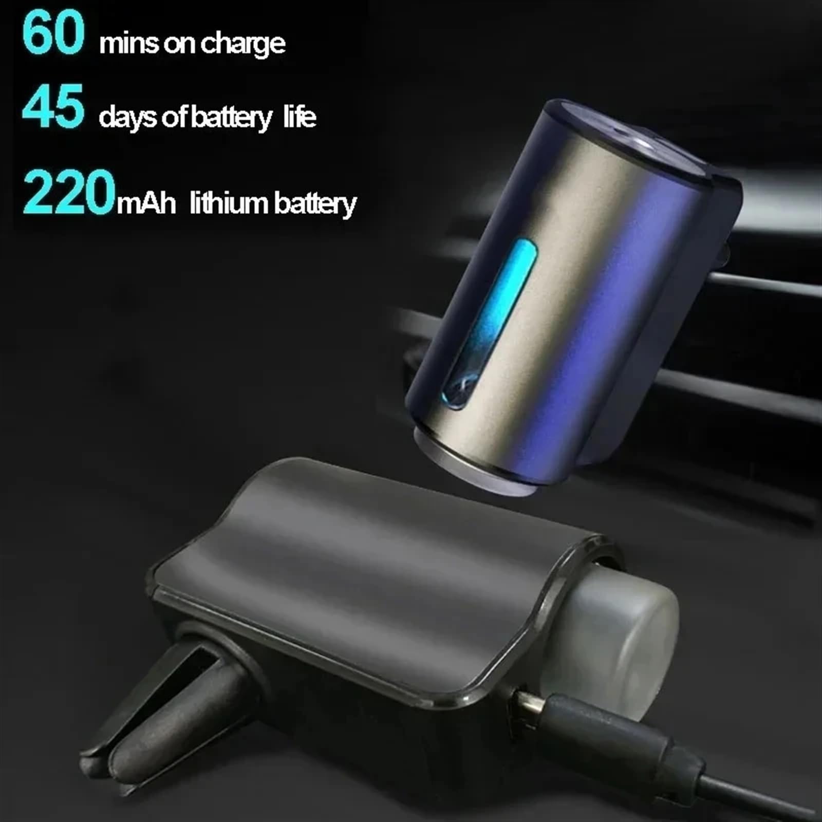 Odświeżacz Powietrza Do Samochodu Elektryczny Samochodowy Dyfuzor Zapachowy Nawiew Samochodowy Olejek Eteryczny Nawilżacz Mgła Dyfuzor Zapachowy Aromaterapia(With 1pc cologne)