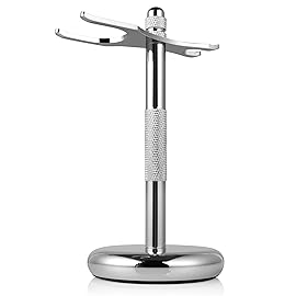 Perfecto Deluxe Chrome Razor and Brush Stand - The Best Safety Razor Stand. This Will Prolong The Life of Your Shaving Brush, metal
