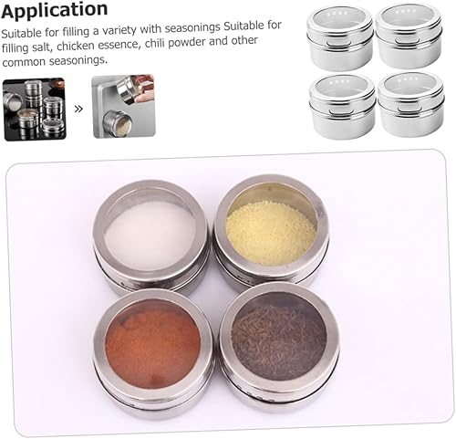 Miniatura 8 de YARNOW 4 unids acero inoxidable condimento botella de condimento contenedores polvo acero inoxidable pimienta Shaker refrigerador especias botella