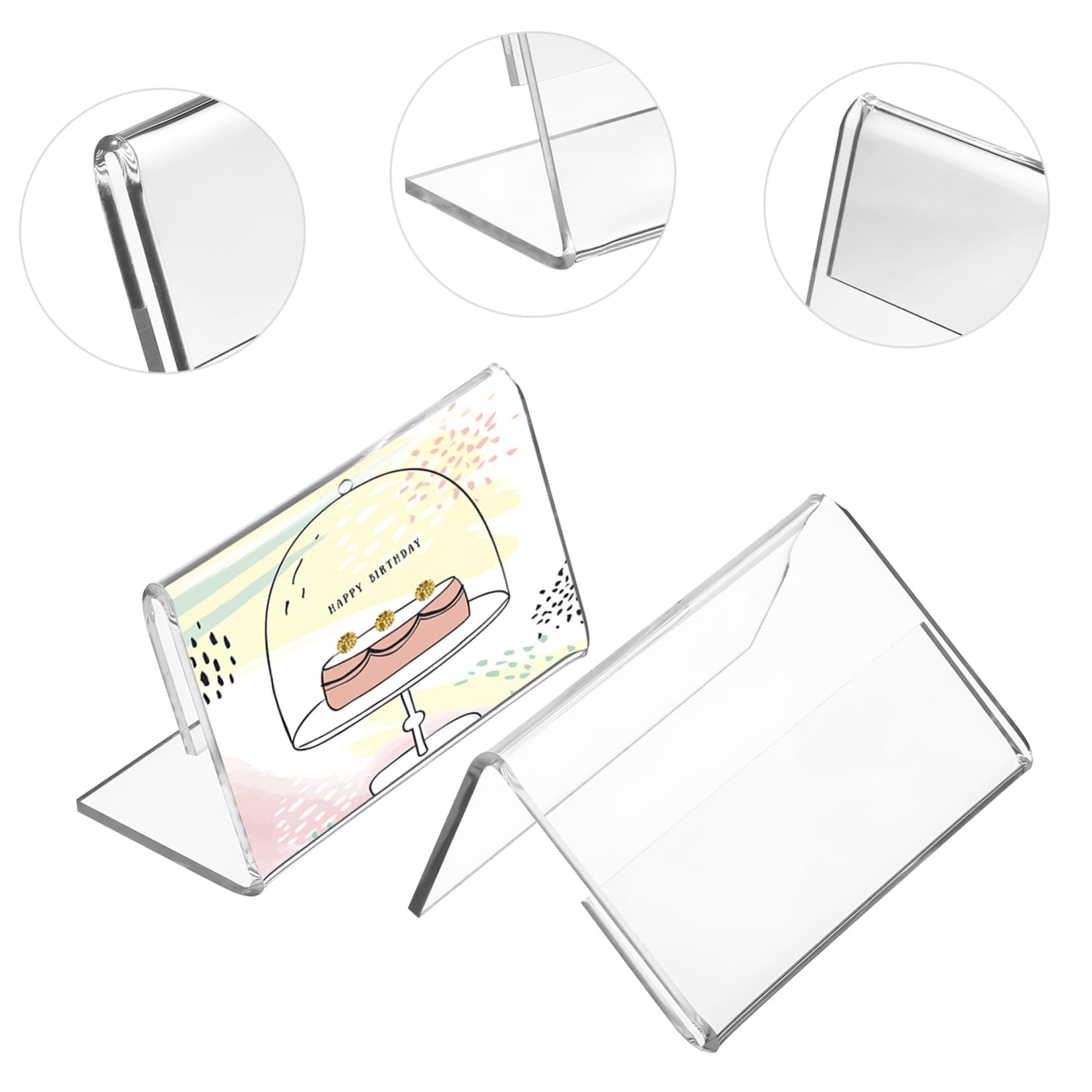 ULTECHNOVO 192piezas Soporte De Carteles Transparente Shape De Titulares De Tarjetas para Exhibición Mesas para Nombres Precios y Números De Mesa Oficinas y Tiendas