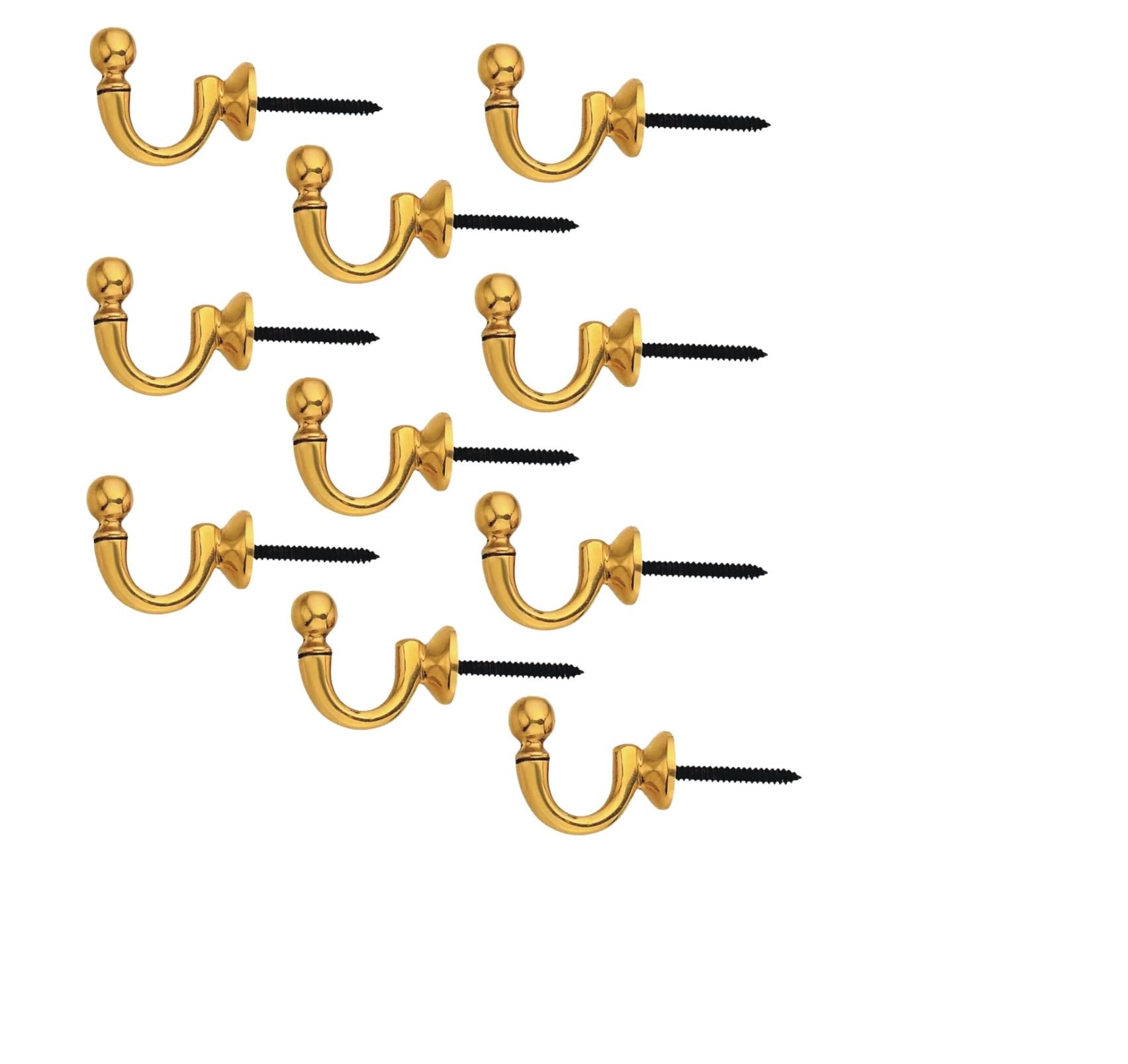 Roseka Pure Brass Key Hooks for Wall Decorative Hanging Bell Diyas Single Khunti Hook for Kitchen Bathroom/Utensil Hook Holder/Bedroom Clothing Hanger (Pack of 10) (B09Y8MV8Q8) Amazon Price History, Amazon Price Tracker