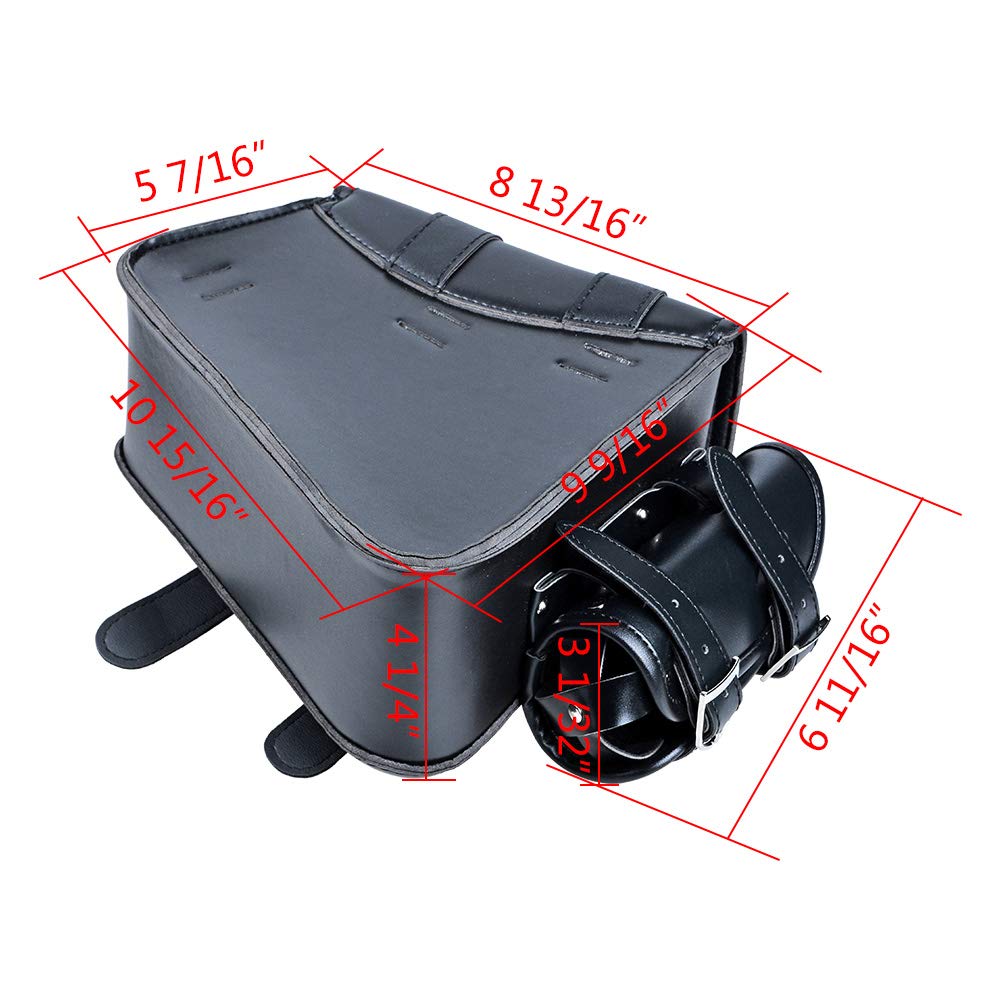 Astra Depot Right Black Soft PU Leather Solo Swing Arm Saddle Bag and Side Storage Compatible with Harley Sportster XL883 XL1200