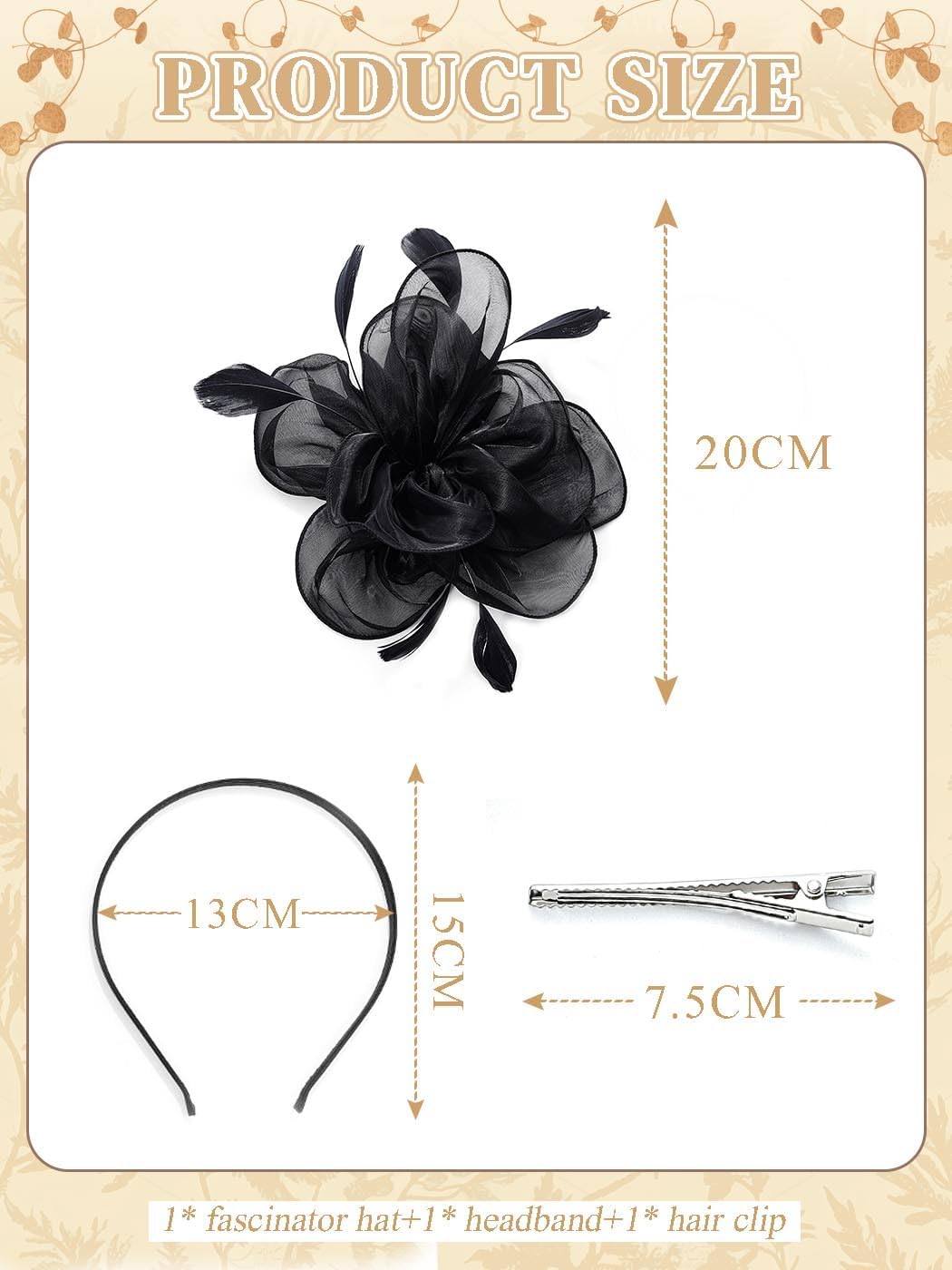Yokawe Fascinators Hat Feathers Cocktail Headband Tea Party Headpiece for Women - Image 4