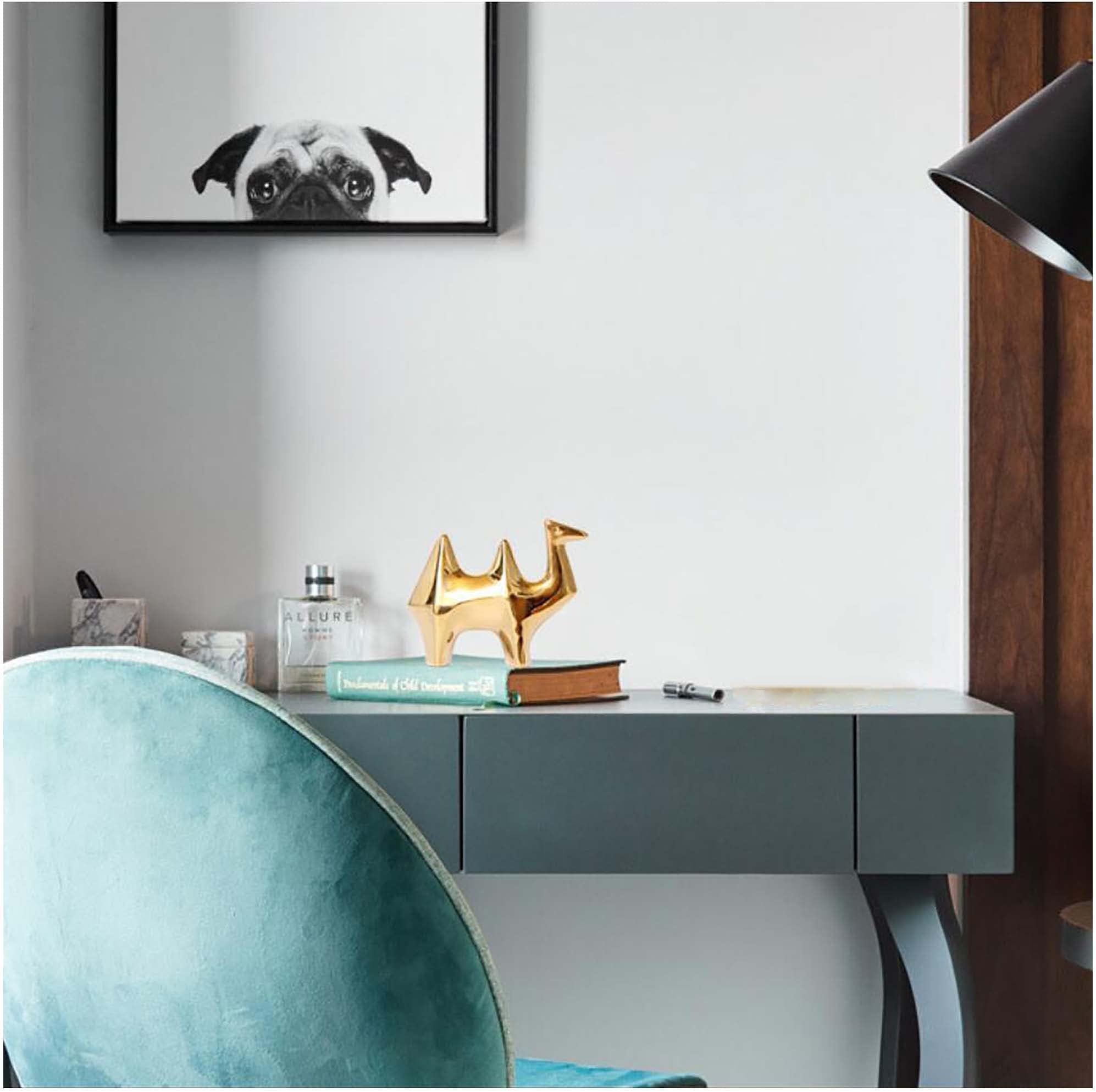 FANTESTICRYAN Small Animal Statues Home Decor Modern Style Gold Decorative Ornaments for Living Room, Bedroom, Office Desktop, Cabinets