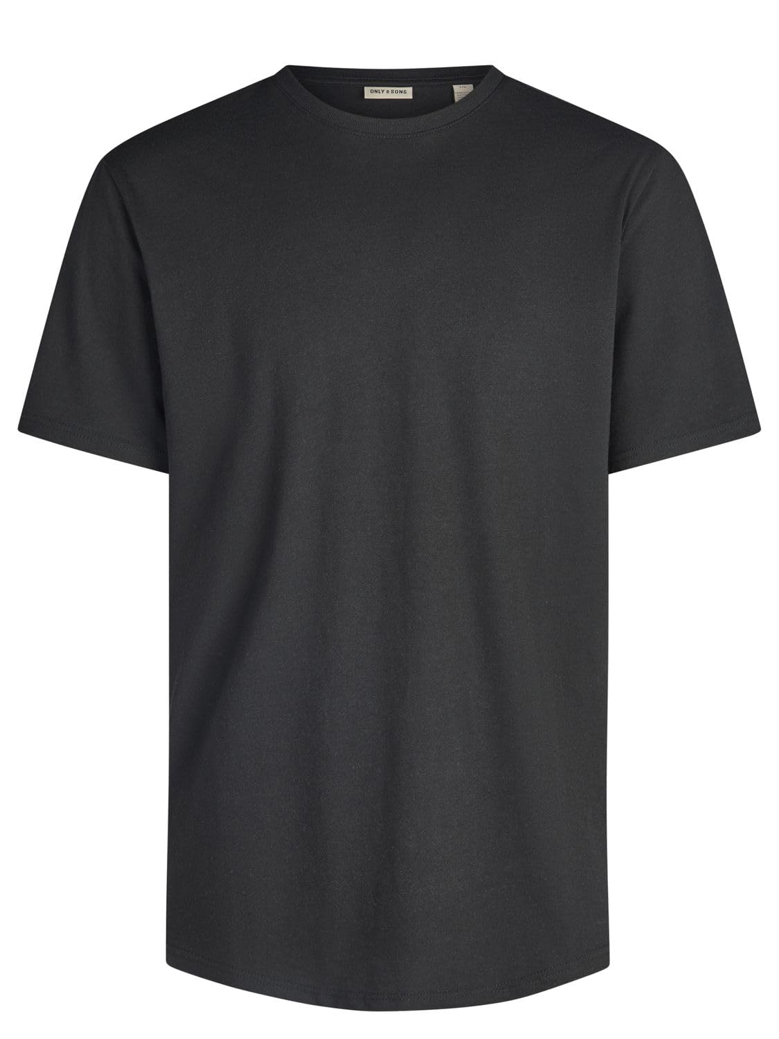 Only & Sons Tshirt Herren Regular Fit ONSJEFF LONGY 5er Set Pack lang | geschnitten Rundhals Kurzarm Sommer Tee Shirt Basic Schwarz Weiß Blau Beige Grau Grün S M L XL XXL 3XL