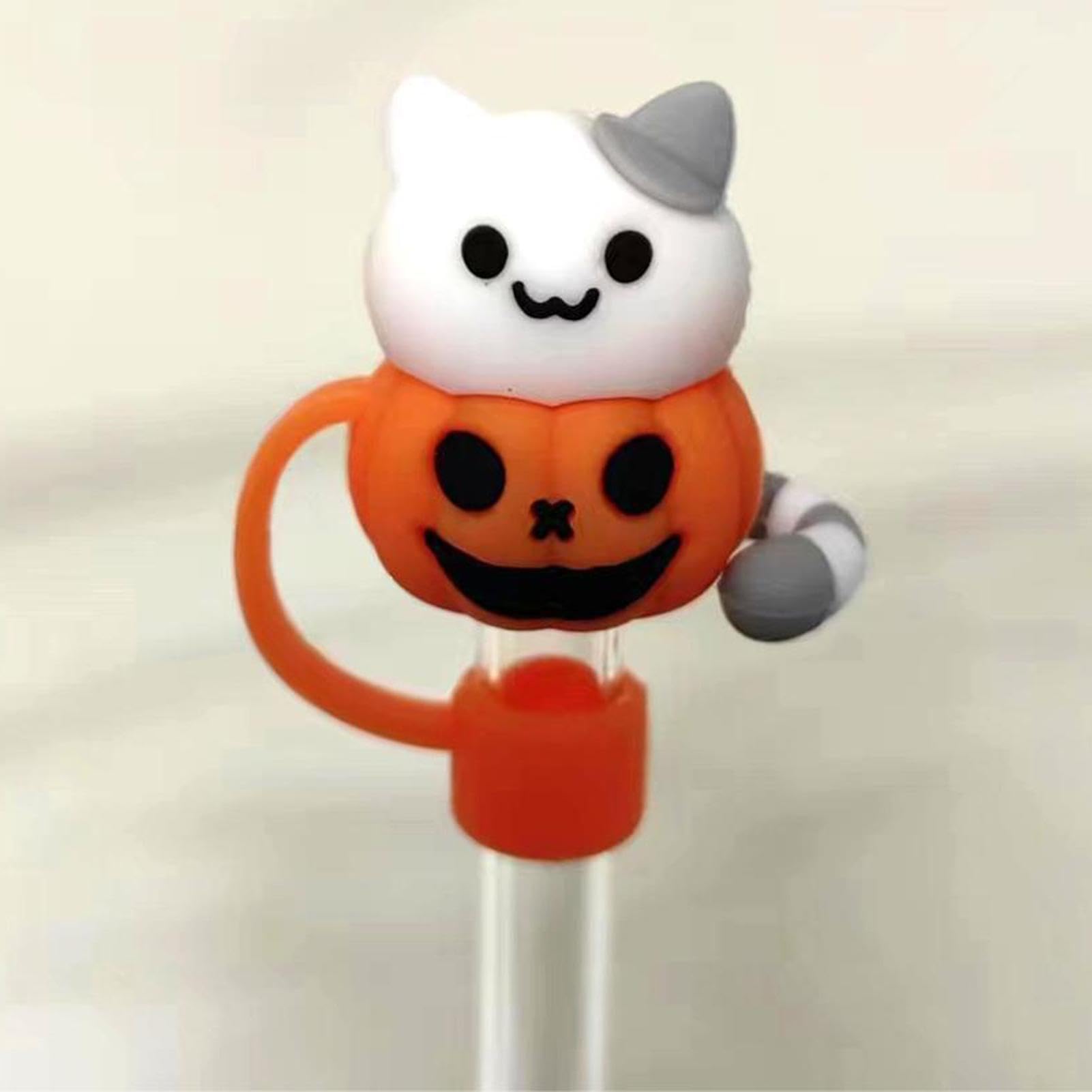 Gvblkq Halloween stro-toppers, 8 mm cartoon stro-toppers | Halloween-stijl stofdichte deksels, herbruikbare morsstop, kattenvorm grappige tuimelaccessoires