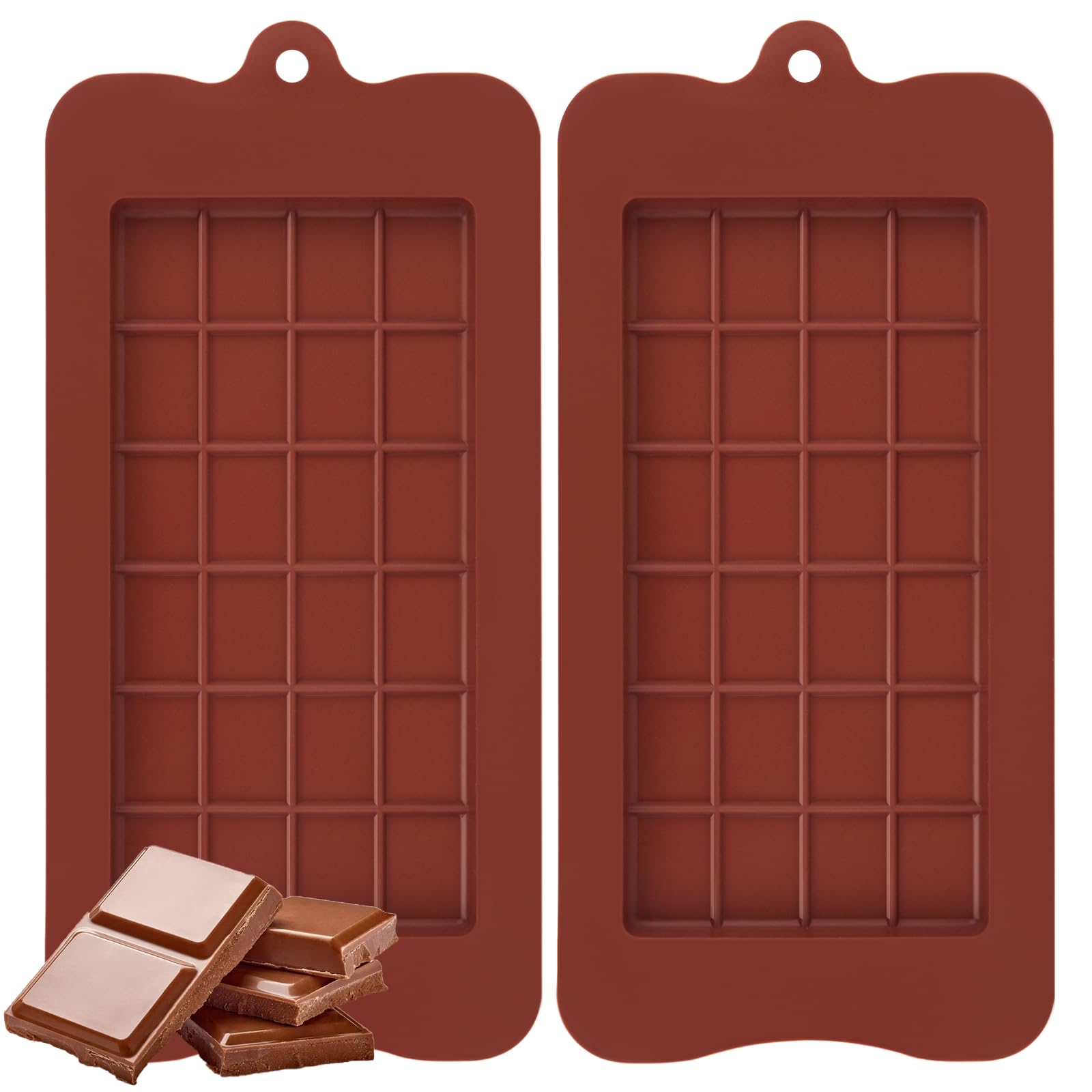 Tranrantic Stampi in Silicone per Cioccolato,2 Pezzi Riutilizzabili Stampo Cioccolato Tavoletta,Spesso Forma per Cioccolato in Silicone,Antiaderente Stampo per Torrone,Cioccolato Dubai Barrette