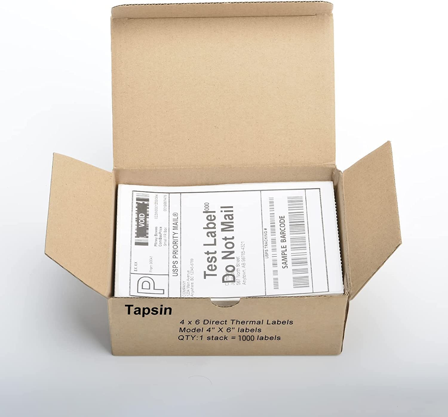 Lot de 1000 étiquettes thermiques directes sans BPA pour adresse, envoi postal, USPS UPS FedEx Amazon Ebay 10,2 x 15,2 cm Blanc