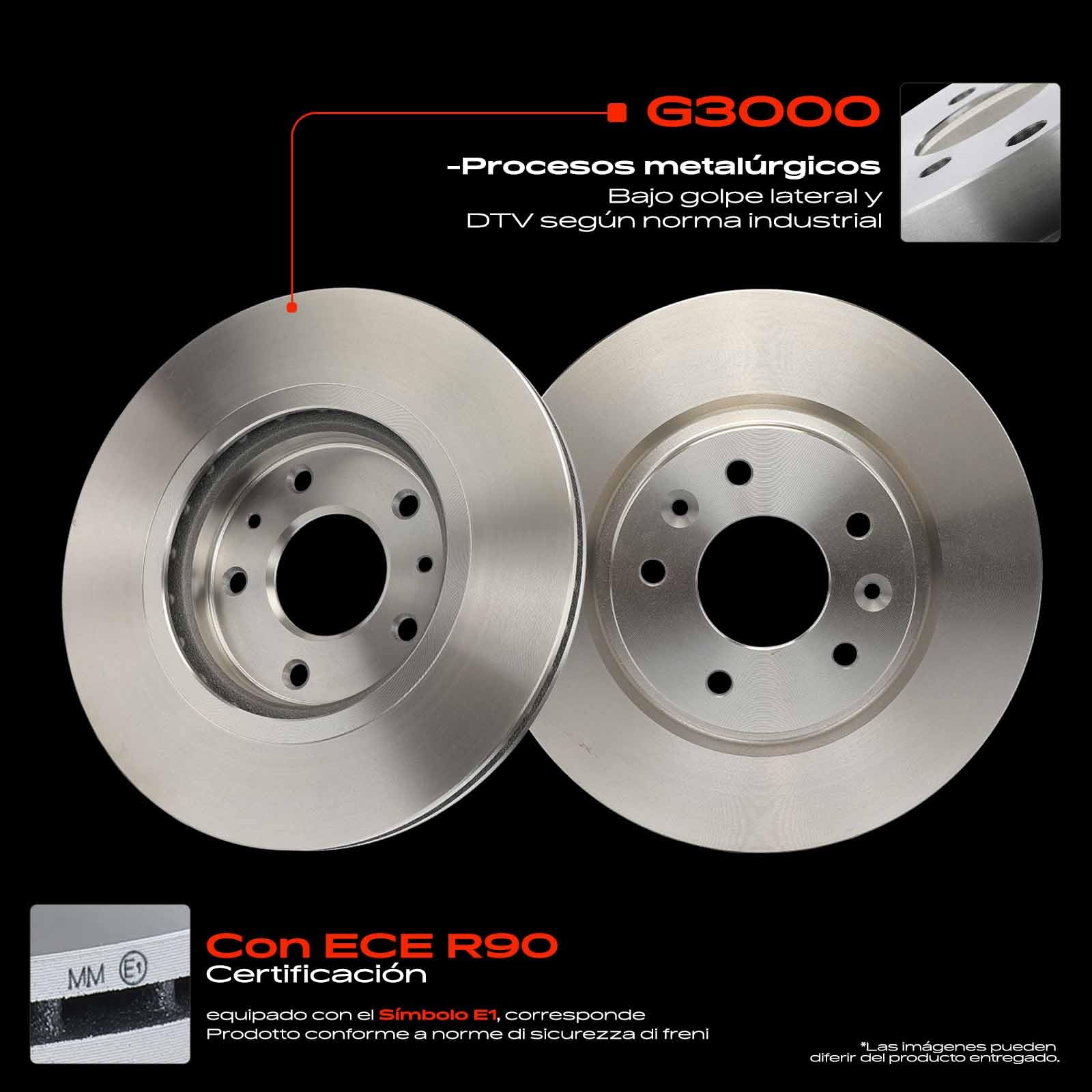 Frankberg 2 discos de freno + 4 pastillas de freno | 410604EA0A, 402064EA0A; Compatible con: SUV Qashqai II J11 J11