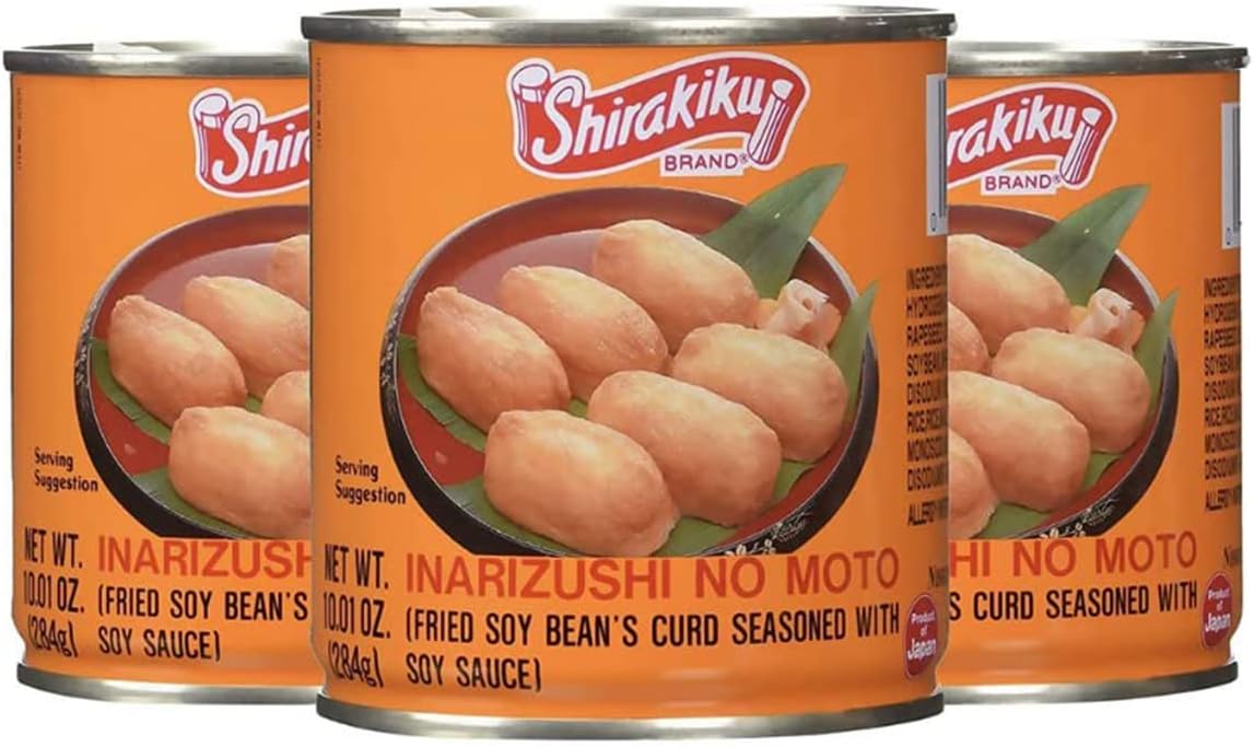 Inarizushi No Moto - Japanese Seasoned Fried Soy Bean Curd | Fried Bean Curd, Hydrogenated Vegetable Oil, Wheat, and Soybean | Soy Bean Flavor, 10.01oz - (Pack of 3)