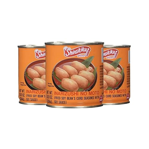 Shirakiku Inarizushi No Moto - Cuajada de soja frita sazonada japonesa  Cuajada de frijoles fritos, aceite vegetal hidrogenado, trigo y soja  Sabor