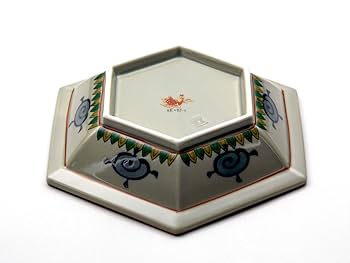 Amazon.co.jp: 林九郎窯 古伊万里風 染錦地紋山水 六角和皿5枚