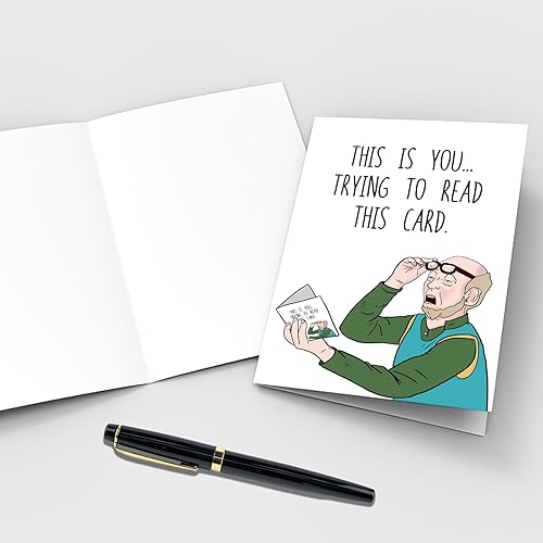 Miniatura 3 de Qiliji Divertida tarjeta de cumpleaños para papá, abuelo, marido, tarjeta humorística del día del padre para él, tarjeta de Navidad de mala vista,