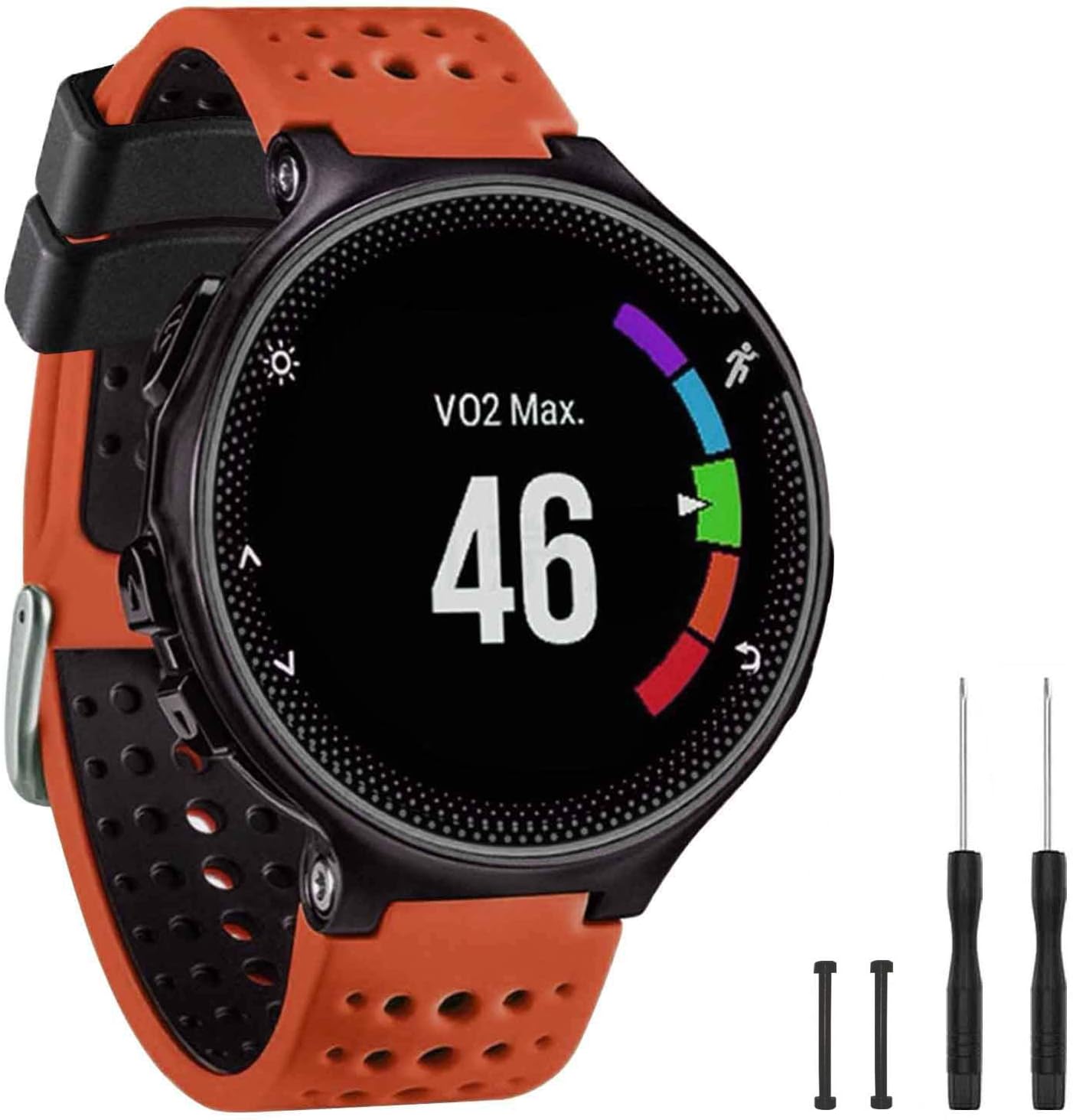 TopPerfekt Band Compatible with Garmin Forerunner 235, Soft Silicone Replacement Watch Band Strap Wristband for 220/230/235/620/630/735XT/235 Lite Smart Watch for Women Men