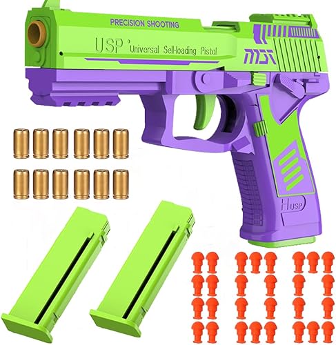 Pistola de juguete de expulsión de conchas, juegos de disparos de acción automática de tracción hacia atrás, juguete modelo educativo para regalos