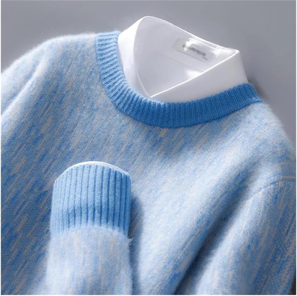 Men's Winter Cashmere Sweater Round Neck Loose Pullover Knitted Wool Bottoming Shirt Business Sweater