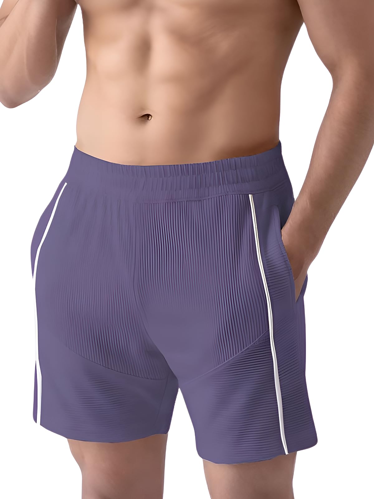 Men's Ribbed Shorts for Men| Stylish Summer Bottoms | Trendy Streetwear Half Pant | Comfortable Slim Fit Apparel | Casual Outdoor Outfit | Shorts Pant for Men-image-47