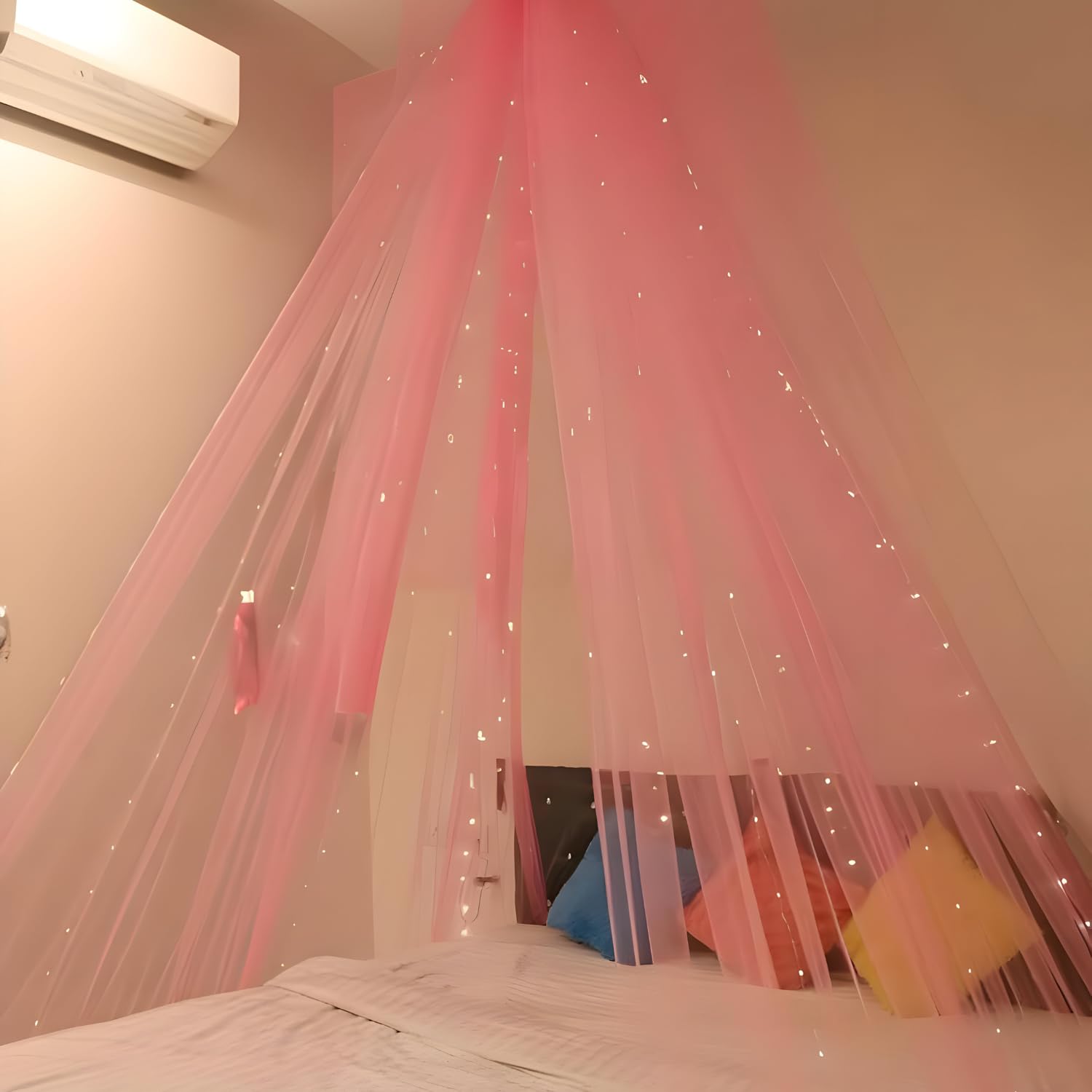 1iAM Pink Decoration Net - 1pc Transparent, 5x1.5m Large, Reusable, Soft, Nylon made Backdrop Net for Home, Office, Party Decor | Suitable for Birthdays, Anniversary Event