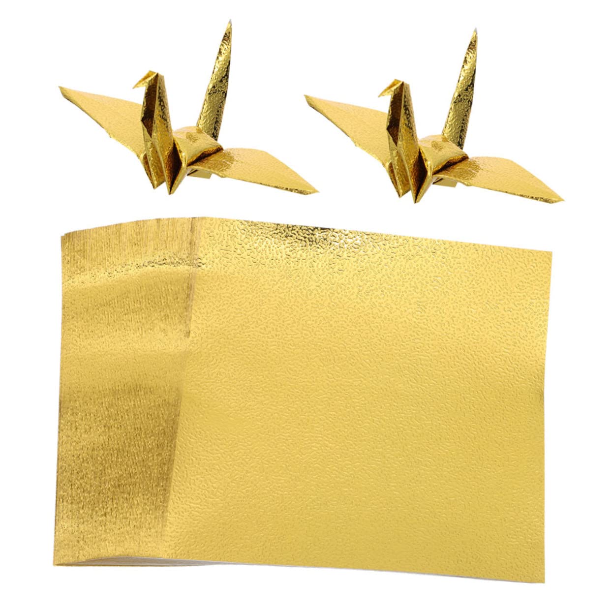 Lurrose 400blätter Faltpapier Für Origami Goldene Einseitige Perlmuttfarbene Bastelpapier Für -projekte Für Kreative Bastelarbeiten Robust Und Leicht Zu Falten