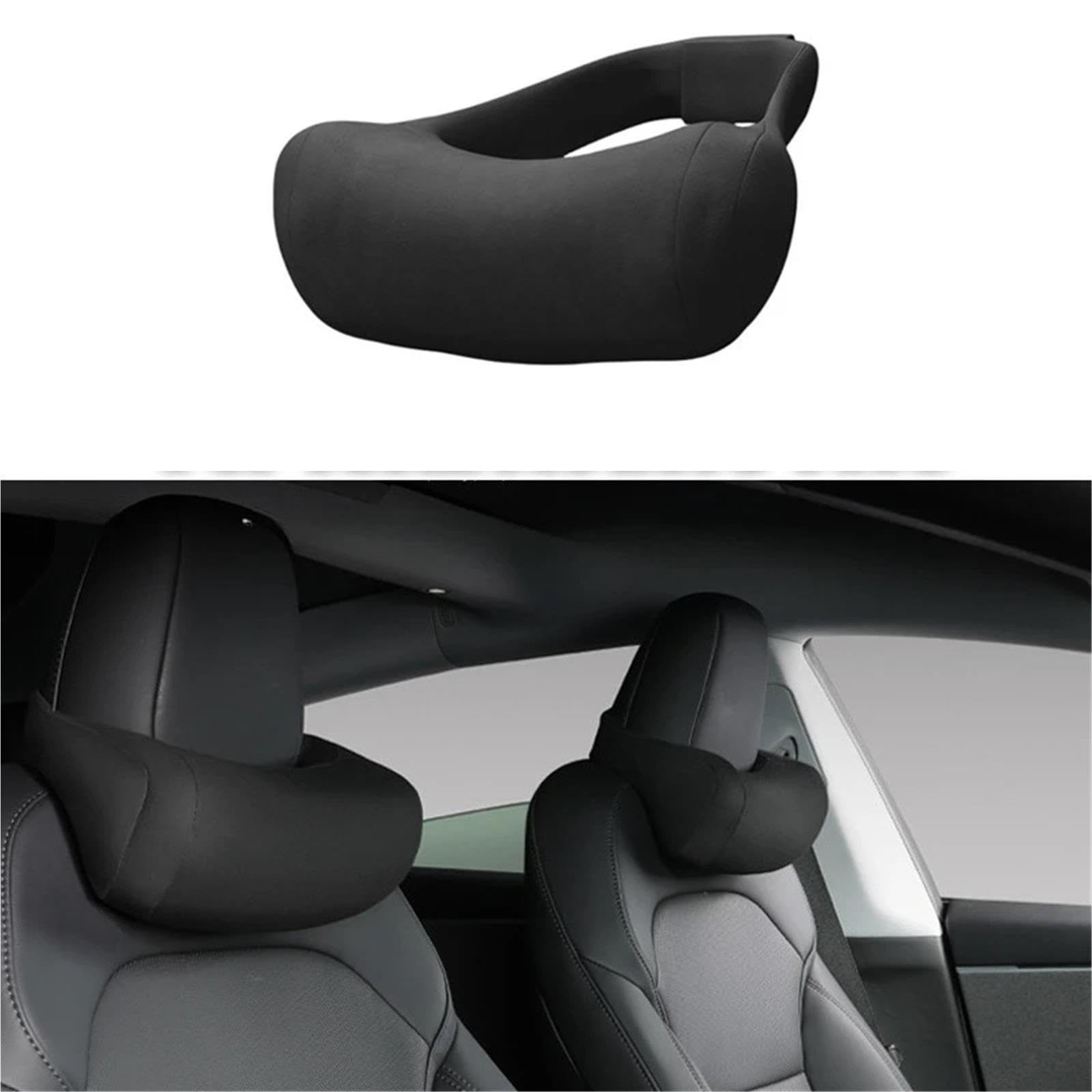 Zagłówek Samochodowy Do Tesla Modelu 3 Y Juniper Model S Model X 2017-2025 Poduszka Pod Szyję Zagłówka Fotelika Samochodowego poduszka do jazdy(2PCS Wne Red)