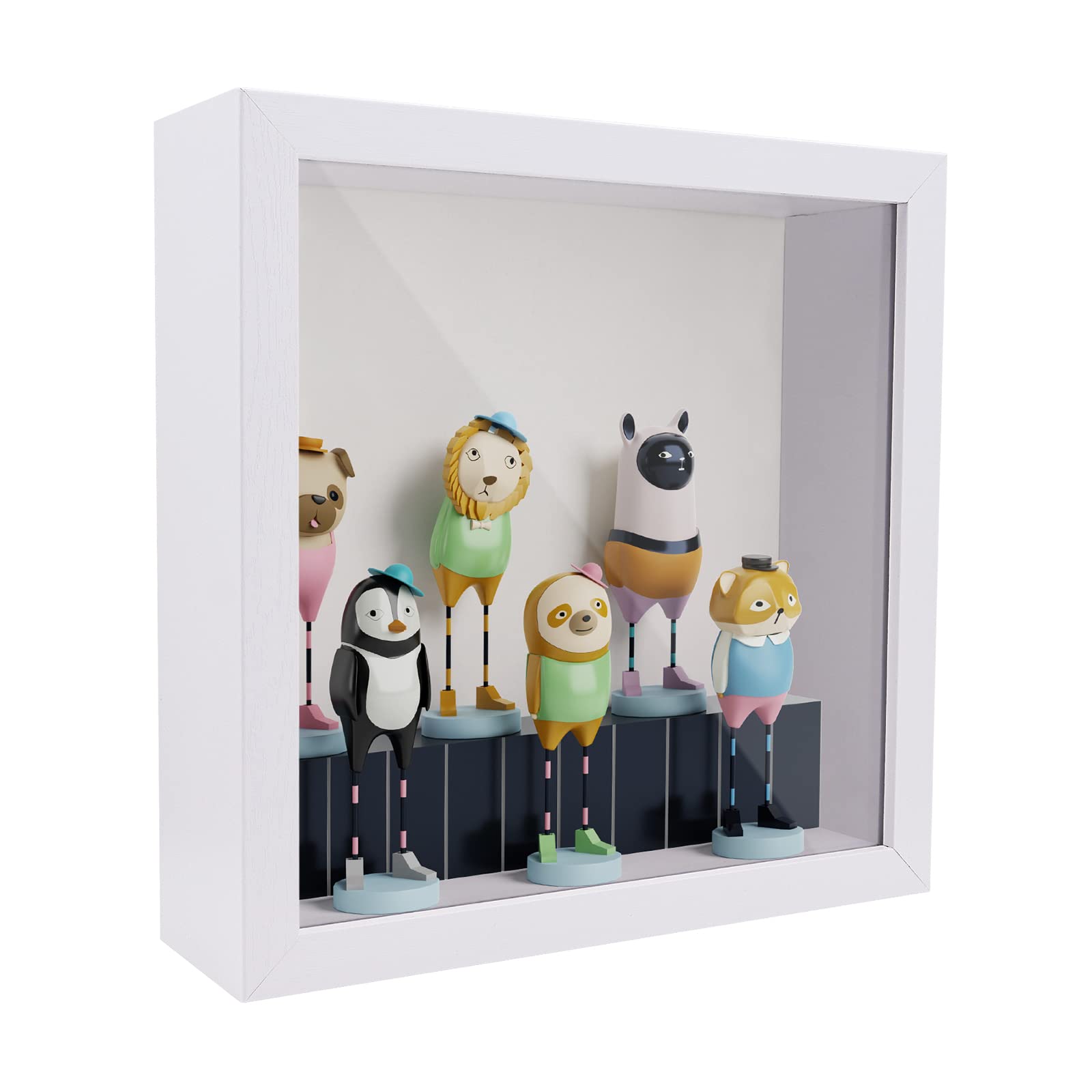 Scatola 3D Per Ombre E Ricordi – Cornice Espositiva In Legno E Plexiglass, 27x27x4,5cm (Bianco)