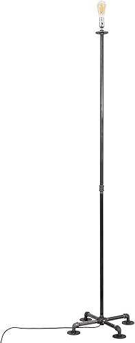 Miniatura 1 de PIPE DECOR Lámpara de pie de tubo industrial, regulable, bricolaje con kit de botín, diseño de antorcha