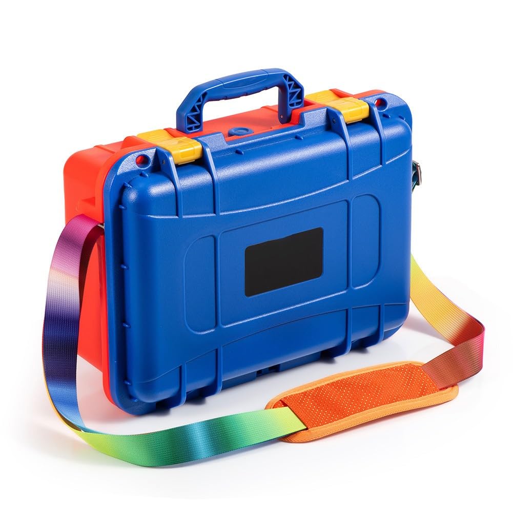 Scatola portaoggetti impermeabile in ABS per Nintendo Switch, custodia da viaggio portatile per console e giochi, blu blu-rosso