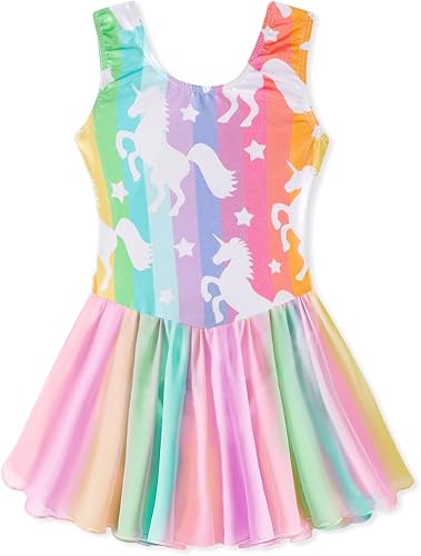 EQSJIU Leotardo de ballet para niñas, danza, gimnasia, niñas pequeñas, vestidos de danza brillantes, conjuntos, leotardo con falda tutú para niños