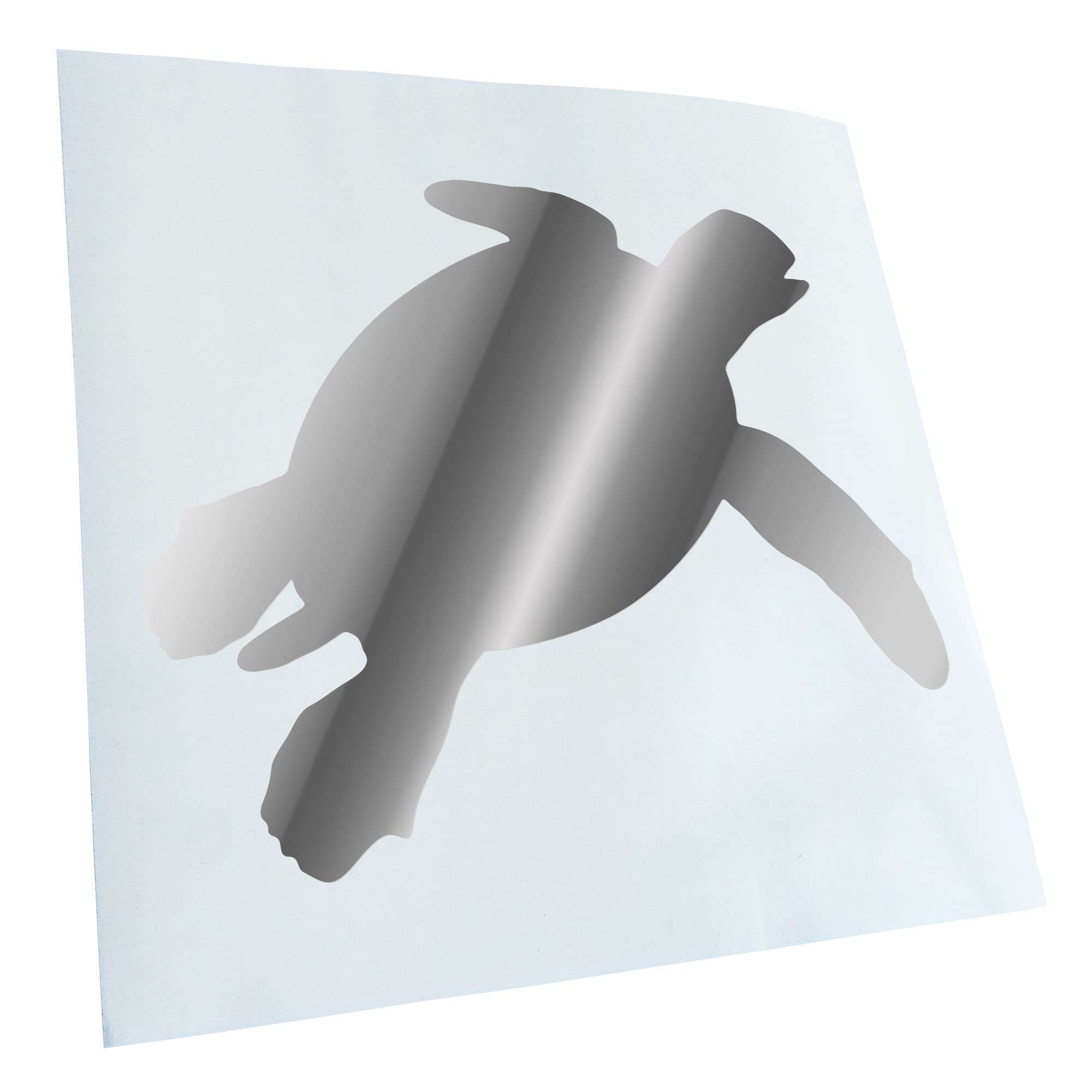 Kiwistar - Car Sticker - Chrome - 50 x 42 cm Turtle Silhouette Sticker for Car, Laptop, Bicycle, Truck, Motorcycle, Multicoloured JDM Decal Racing