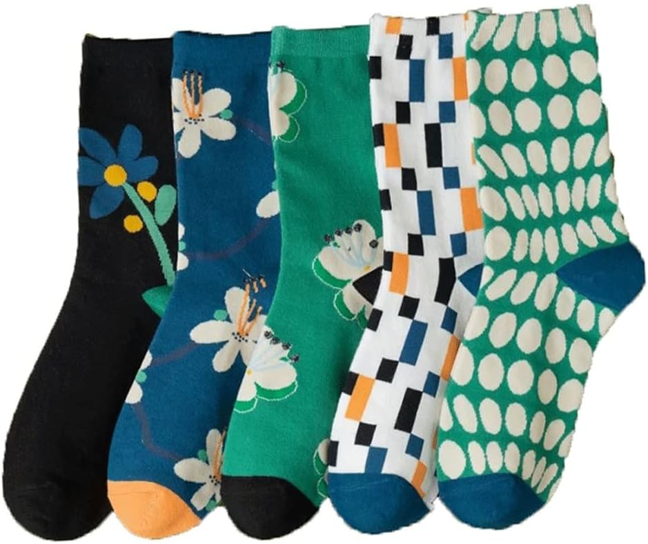 Cute Leaf Print Socks Women Long Winter Cotton Kawaii Cycling Leg Set Streetwear Girl