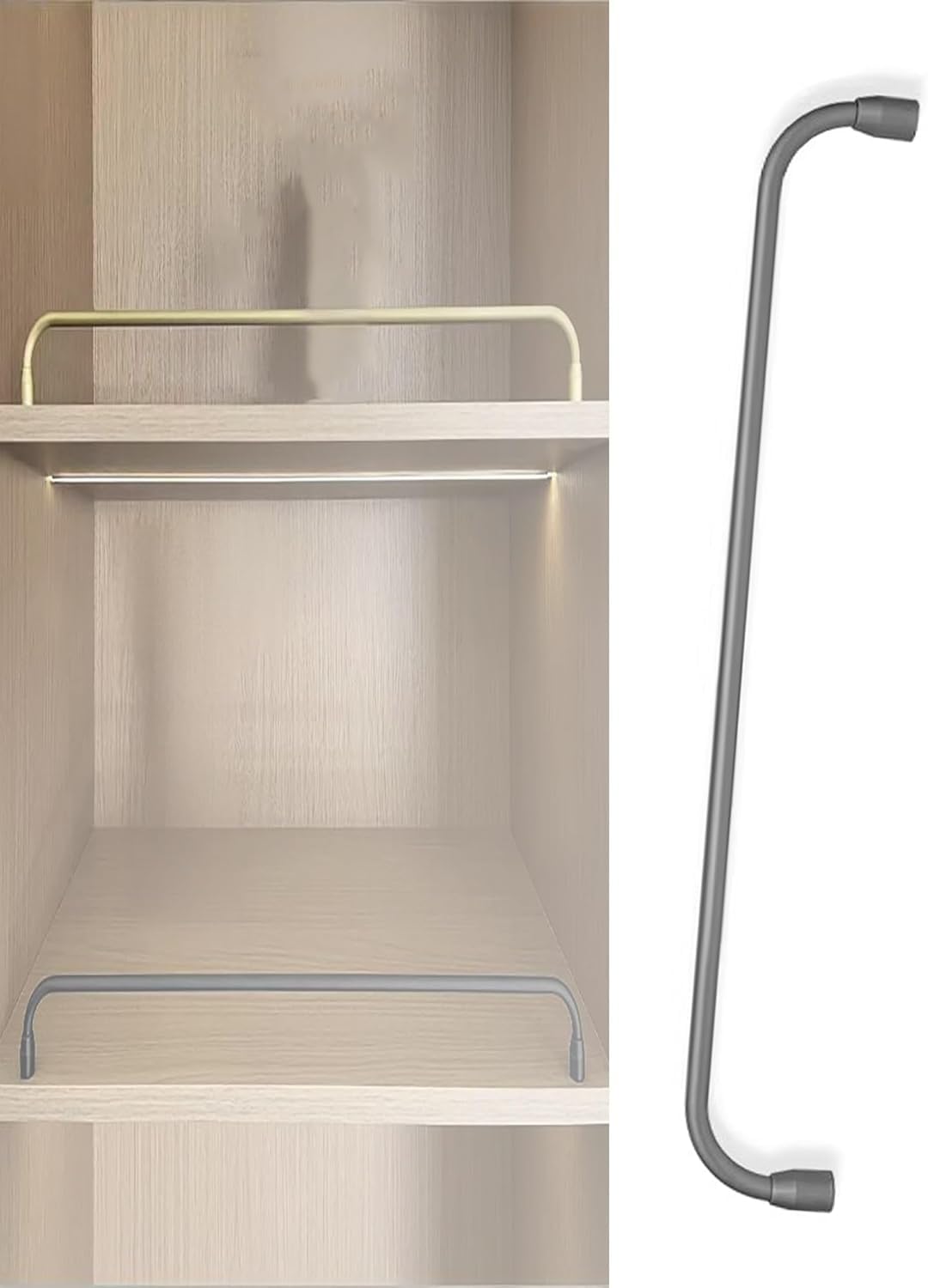 Binario per mensole in Metallo, Recinzione ad Arco in Alluminio e parapetto a Tubo Tondo - Multicolore - 20-100 cm(Grey,L55cm/21.6'')