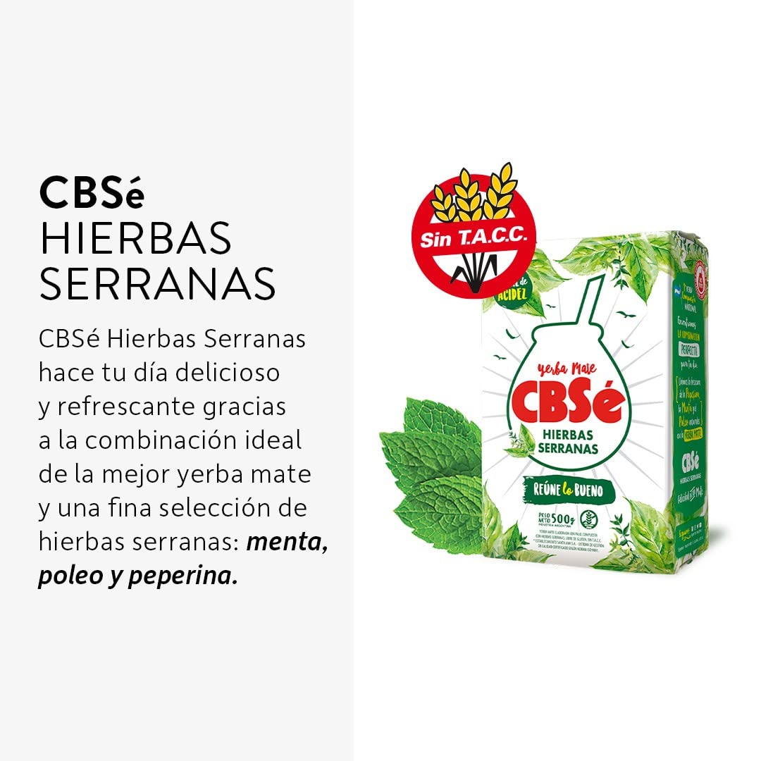 Qumir - Pack de Yerba Mate Cbse Hierbas Serranas de 500g - 4 Unidades - Total 2 Kg de Yerba Mate