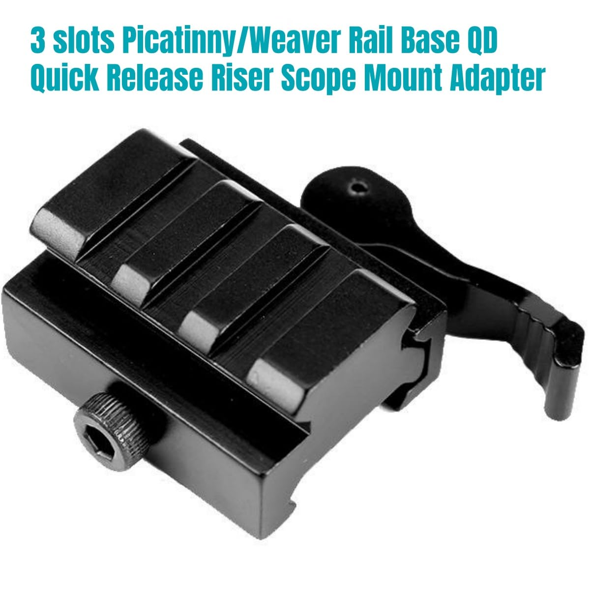 Supporto riser tattico QD a sgancio rapido da 40 mm per guida P.icatinny da 20 mm, base in lega di alluminio a 3 slot