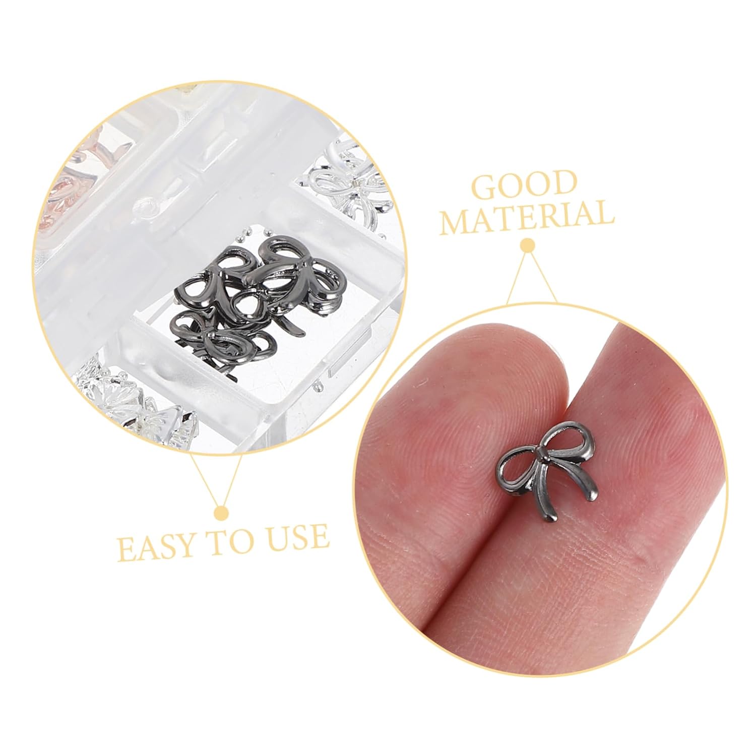 Metal Butterfly Nail Charms Studs for Acrylic DIY Design 1 Box