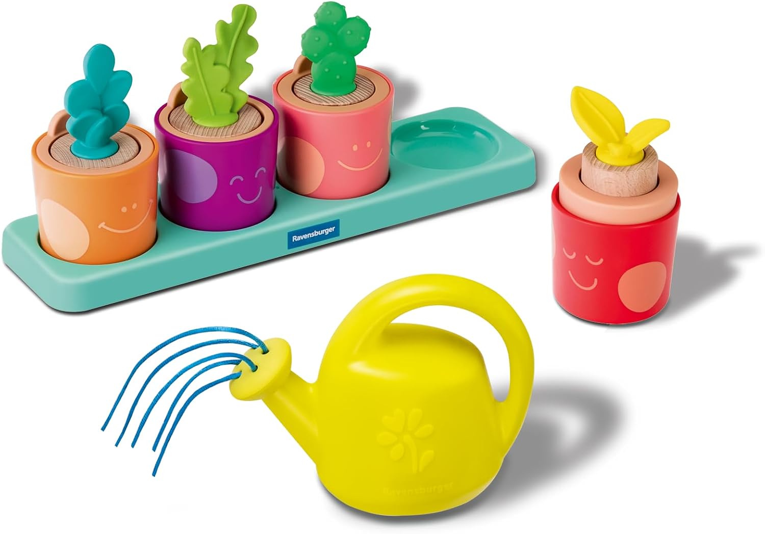 Ravensburger Play+ Puzzle and Play Set - My Little Plants - Wooden Sorting and Stacking Montessori Peg Game for Toddlers