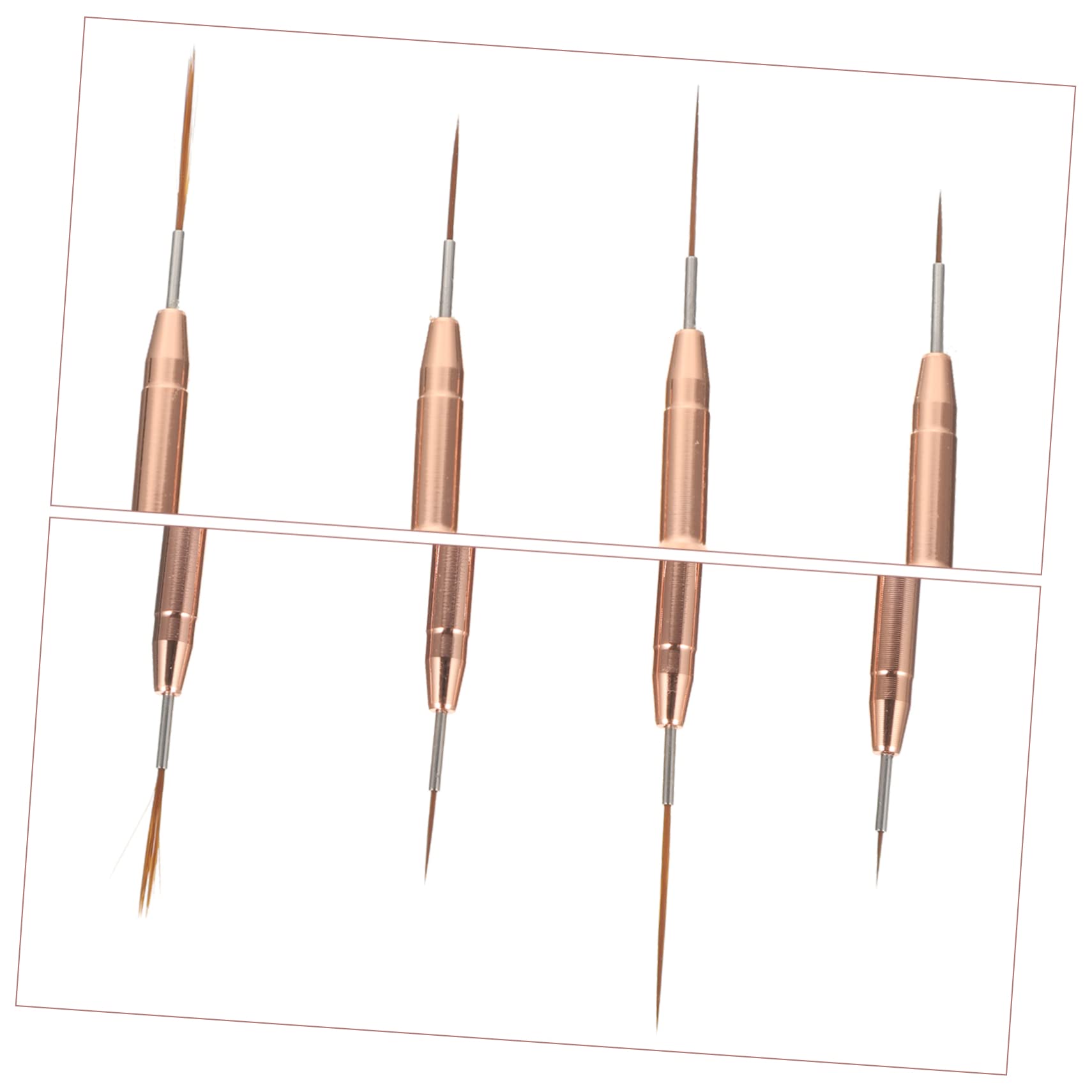 FRCOLOR 12pezzi Pennelli Per Nail Art Con Testa Strumenti Per Disegnare Unghie Pennelli Doppia Punta Per Manicure Professionale e Fai Da Te