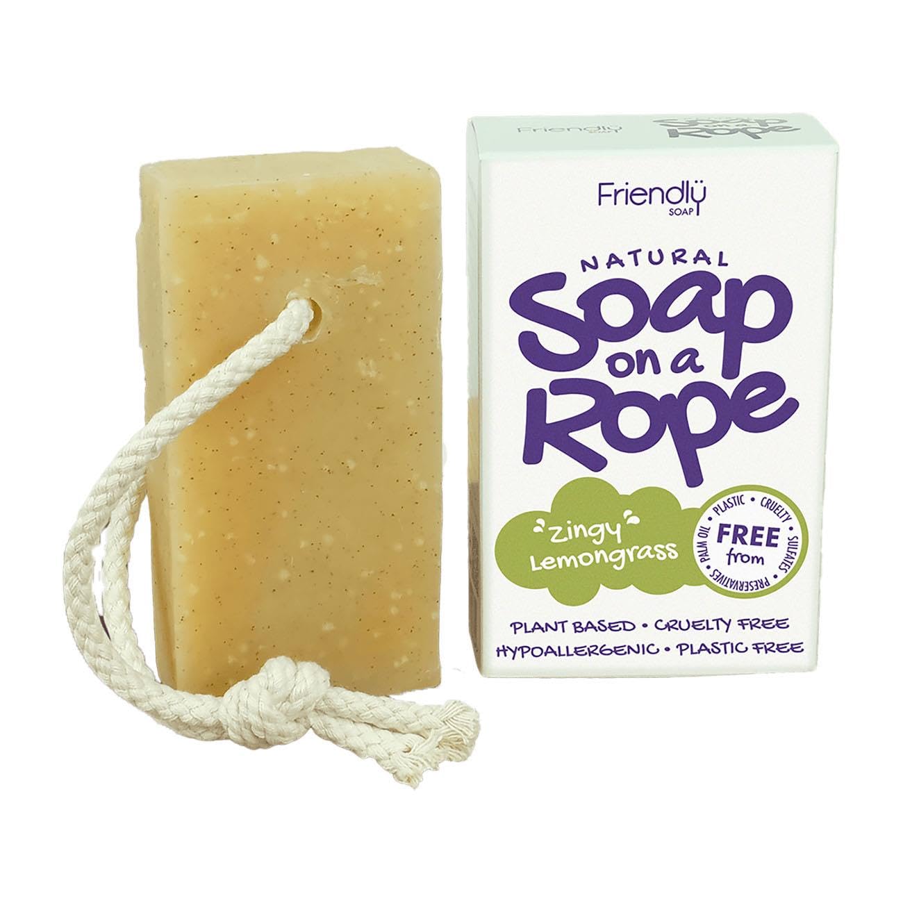Friendly Soap Natural Zingy Lemongrass Soap On A Rope 125g