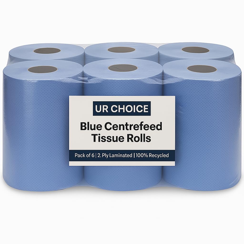 Sponsored Ad – Blue Centrefeed Paper Tissue Rolls, Pack of 12 Rolls, Multipurpose 2-Ply Laminated Kitchen Towel for Home & Commercial Cleaning