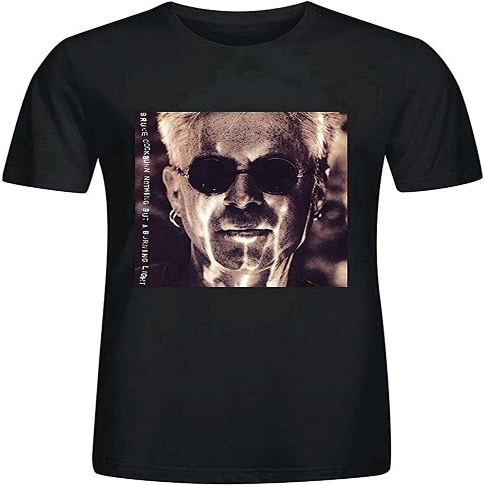 Men's Fashion Unisex Bruce Cockburn Nothing Funny Soft O Tee Shirts Black