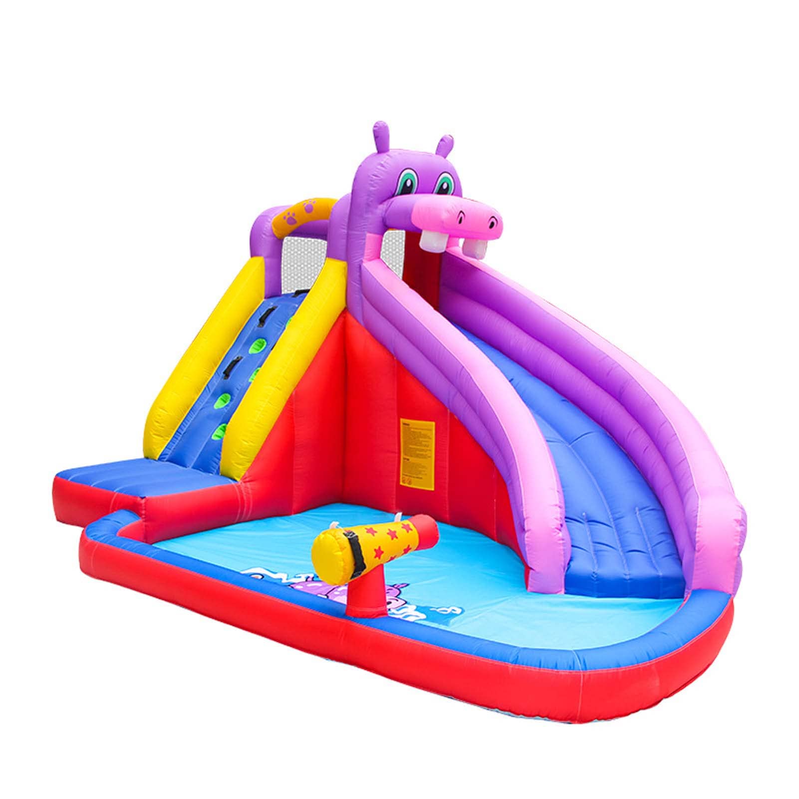 Castillo Hinchable para Niños, Castillo Hinchable Inflable 3 en 1 con Muro de Escalada, Tobogán Acuático, Piscina, Castillo Hinchable para Niños con Soplador de Aire
