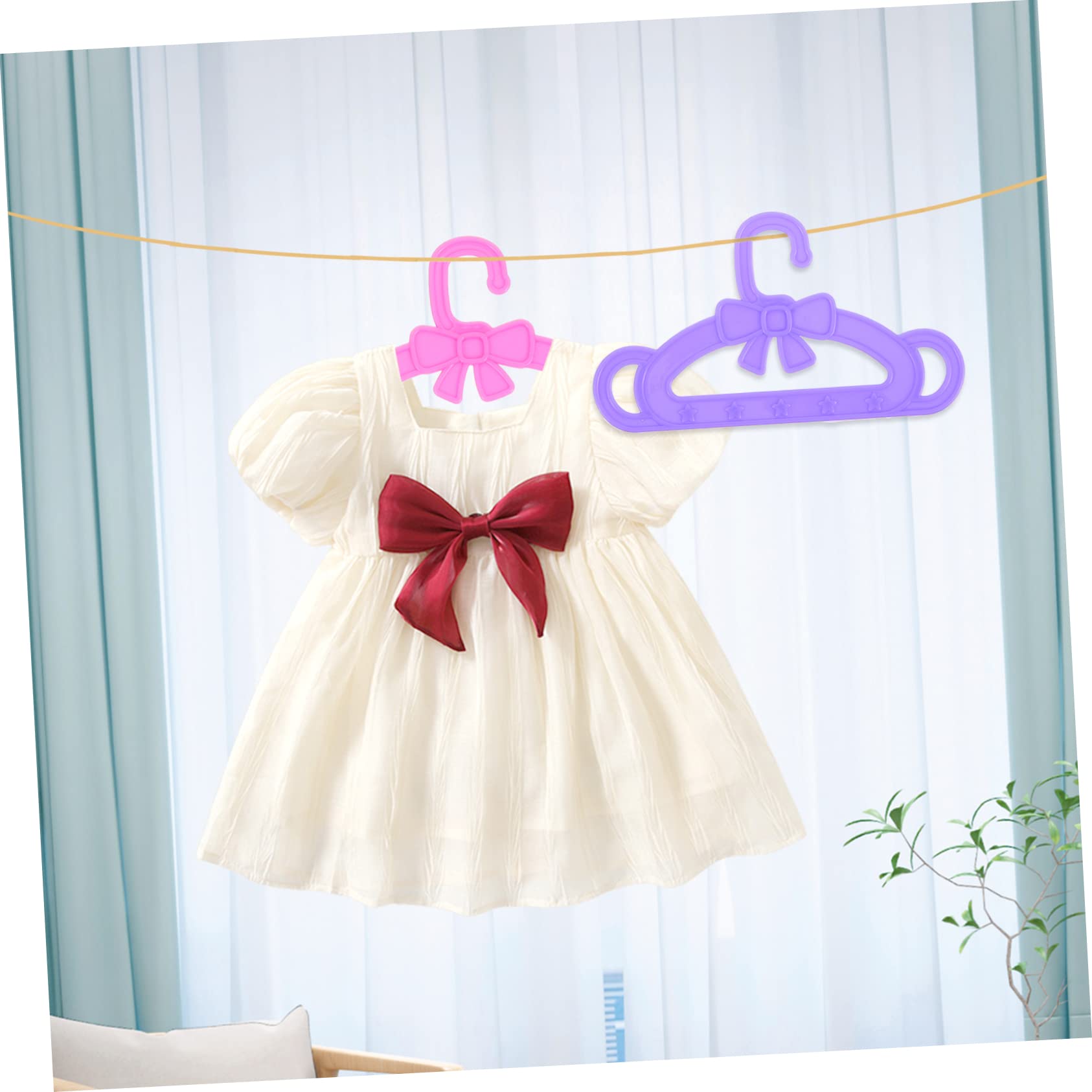 BRIGHTFUFU 15Pcs Doll Clothes Hangers for Doll Skirt Holders for Organizing and