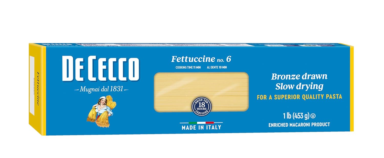 De Cecco Semolina Pasta, Fettuccine No.6, 1 Pound (Pack of 5)