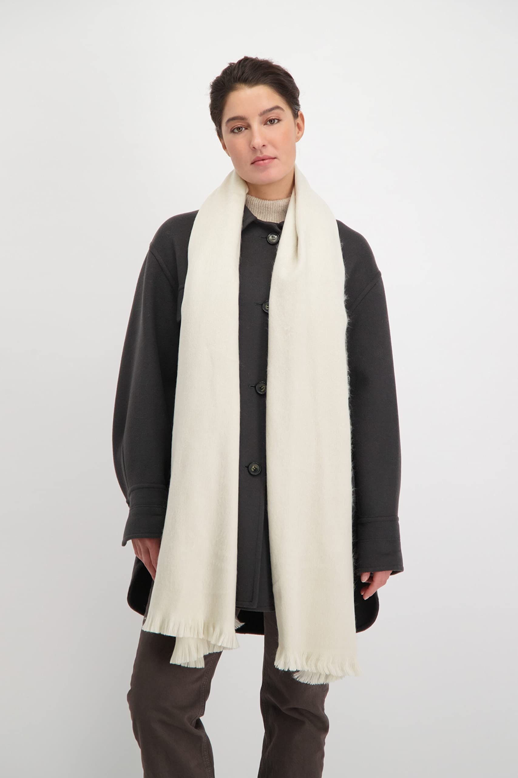 Alpaca Loca 529 Slim Scarf Beige, Sciarpa, One Size